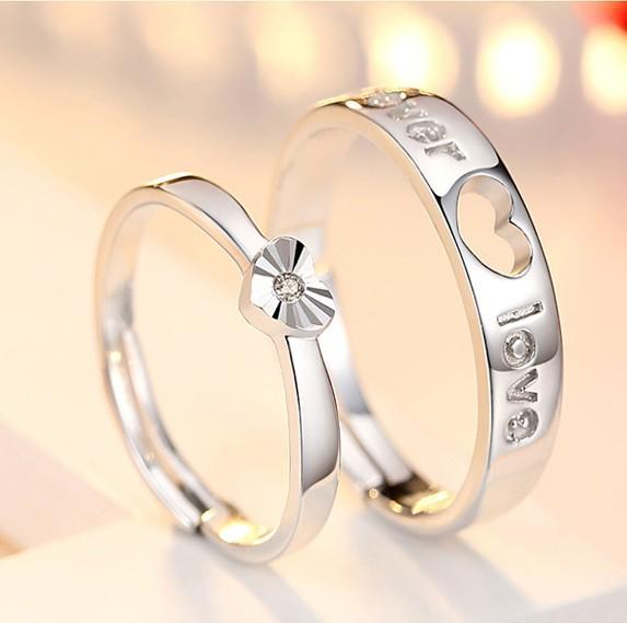 Picture of Love Crystal Couple Finger Ring(Null) - Silver