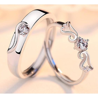 Picture of Luxury Design Silver Alloy Finger Ring for Couple(Null) - Silver