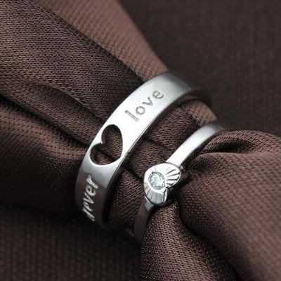 Picture of Luxury Design Silver Alloy Finger Ring for Couple(Null) - Silver