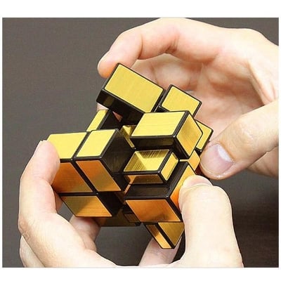 Picture of The Mirror Blocks magic cube Rubik's cube irregular 3x3 ,5.7cmx5.7cm - Golden