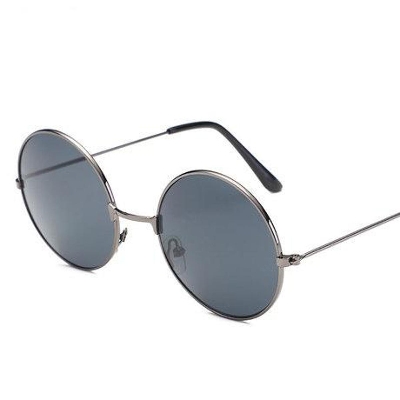 Picture of Retro Round Metal Hippie Sunglasses(Null) - Black