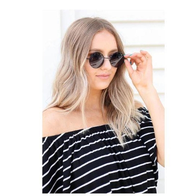 Picture of Metal Round Circle Style Sunglasses(Null) - Black