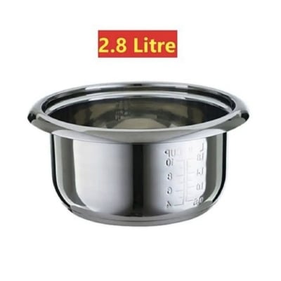 Picture of Stainless Steel Rice Cooker Inner Cooking Pot/Rice Cooker Replacement Pot/Rice Cooking Insert Inner Cooking Pot 1.8-2.8 Liter (2.8 Liter)