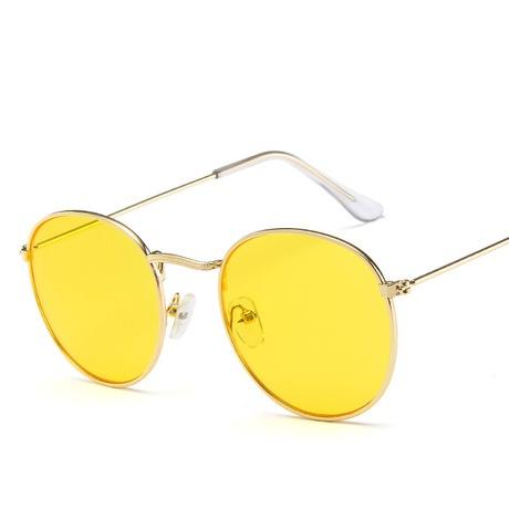 Picture of Metal Round Circle Style Sunglasses(Null) - Yellow