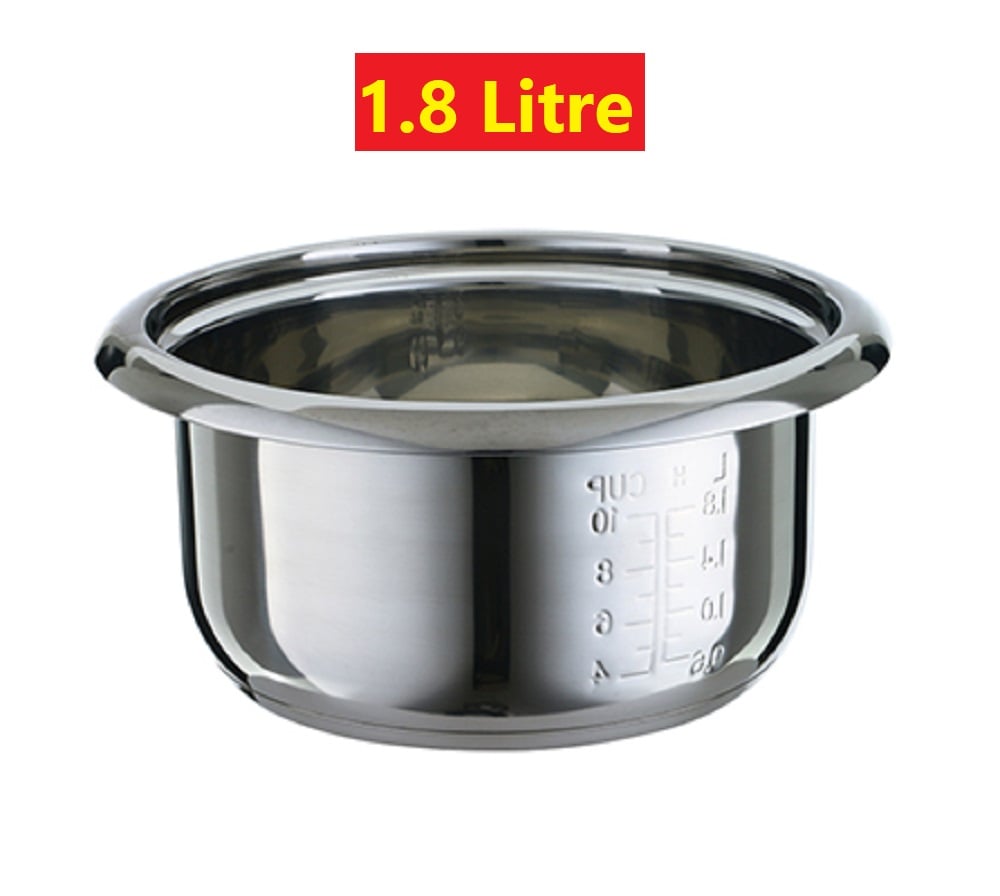 Picture of Stainless Steel Rice Cooker Inner Cooking Pot/Rice Cooker Replacement Pot/Rice Cooking Insert Inner Cooking Pot 1.8-2.8 Liter (1.8 Liter)