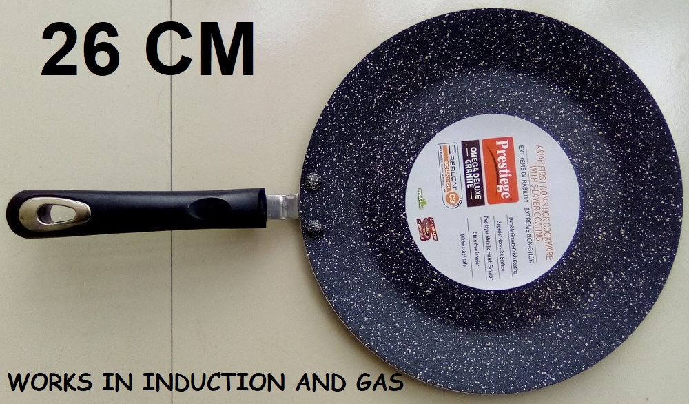Picture of Prestiege Deluxe Granite Ruti Tawa 26-28 Cm - GAS OR INDUCTION (Black26)
