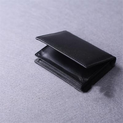 Picture of Black Genuine Leather Credit & visiting Card Holder - Black