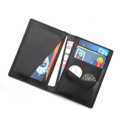 Picture of Black Leather Credit & visiting Card Holder For Men - Black