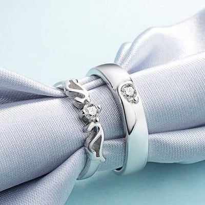 Picture of Love Crystal Couple Finger Ring(Null) - Silver
