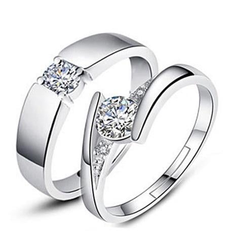 Picture of Love Crystal Couple Finger Ring(Null) - Silver