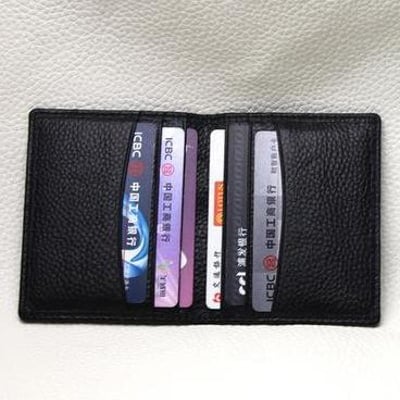 Picture of Leather Credit & visiting Card Holder - Black