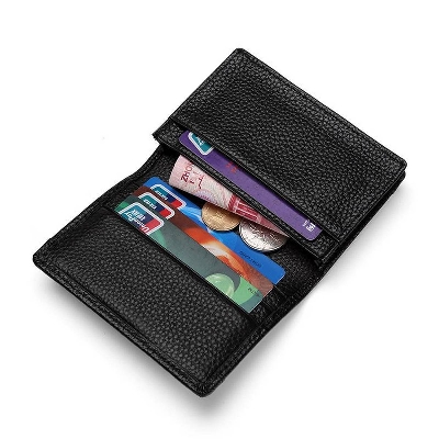 Picture of Leather visiting Card Holder/Wallet - Black