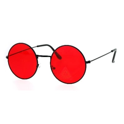 Picture of Metal Round Red Sunglasses for Men(Null) - Red