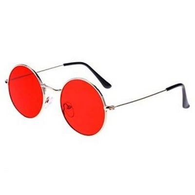 Picture of Men Round Metal Red Sunglasses(Null) - Red