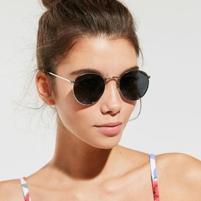 Picture of Men's round Metal Sunglasses Unbranded Fashionable Eyewear - Black