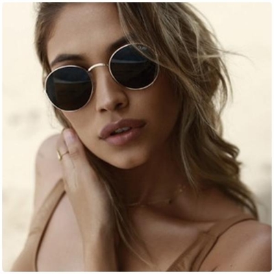 Picture of Vintage Inspired Metal Round Circle Sunglass(Null) - Black