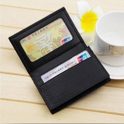 Picture of Business name card holder with multi pockets wallet - Id Card Holder - Black