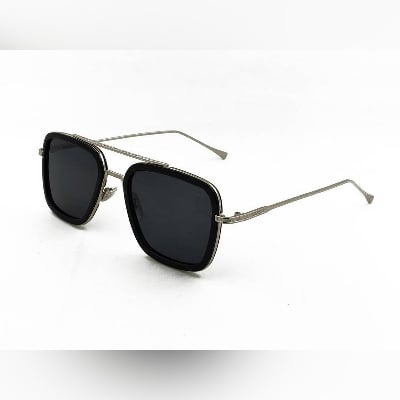 Picture of Black Eagle Tony Stark Iron Man Mirror Black Metal Sunglasses(Null) - Black