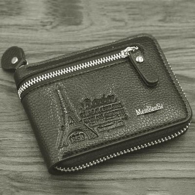 Picture of Men Wallets Clutch Fashion Short Wallet for Men - Black