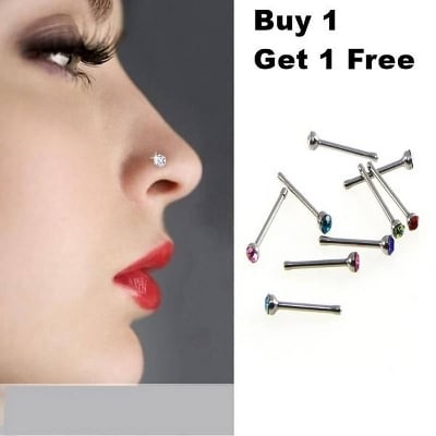 Picture of Buy 1 Get 1 Free Silver Crystal Nose Ring(Null)
