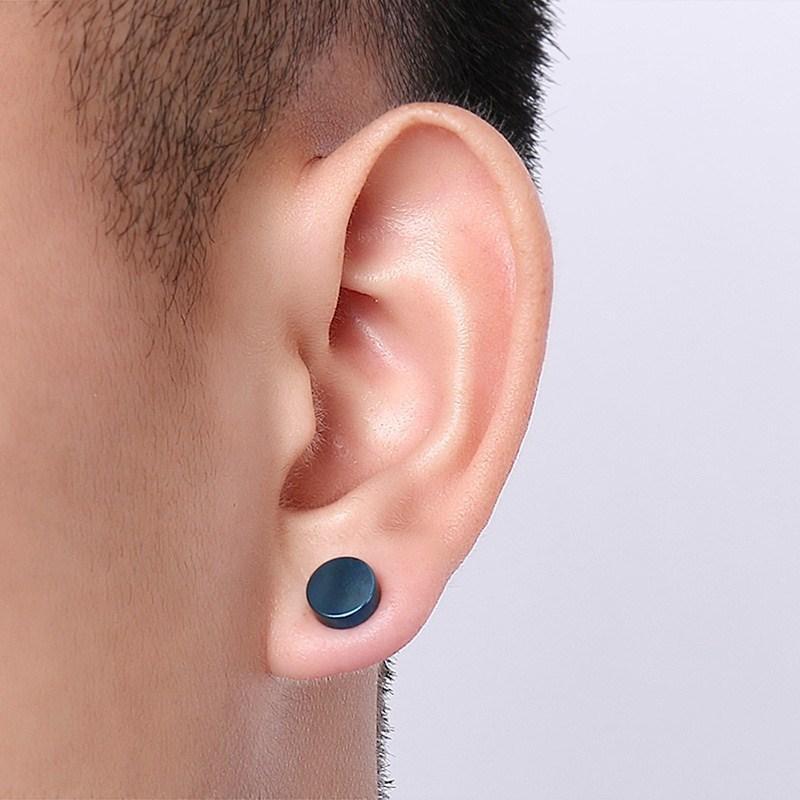 Picture of Titanium Steel Magnet Earrings for Men(Null) - Black