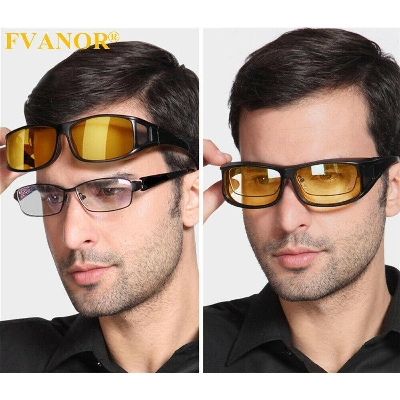 Picture of Night Driving Glare Night Vision Sunglass Goggles - Yellow