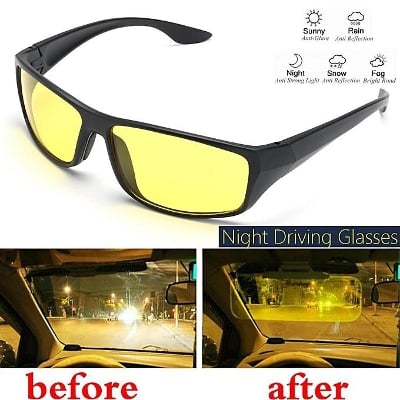 Picture of Night Vision Car, Biking & Cycling Sunglasses - Yellow