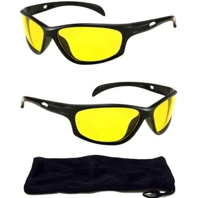 Picture of Hd Definition Aviator Night Vision Glasses Driving Sunglasses Yellow Lens(Null) - Yellow