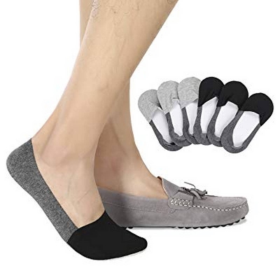 Picture of Invisible Non Slip Liner Socks Casual Footies for Loafer Boats_4Pairs - Black