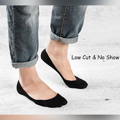 Picture of Men Non-Slip Cotton Invisible Socks Loafer Socks - Black