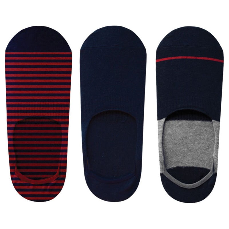 Picture of Men Non-Slip Cotton Invisible Socks Loafer Socks- 3 Pairs - Black