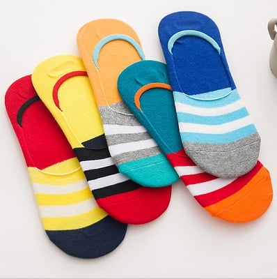 Picture of Invisible Non Slip Liner Socks Casual Footies for Loafer Boats- 5 Pairs - Black