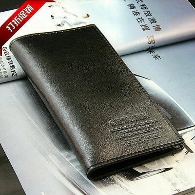 Picture of High quality Huge Capacity Thin Men's Long Wallet - Black