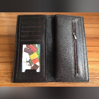 Picture of High quality Huge Capacity Thin Men's Long Wallet - Chocolate