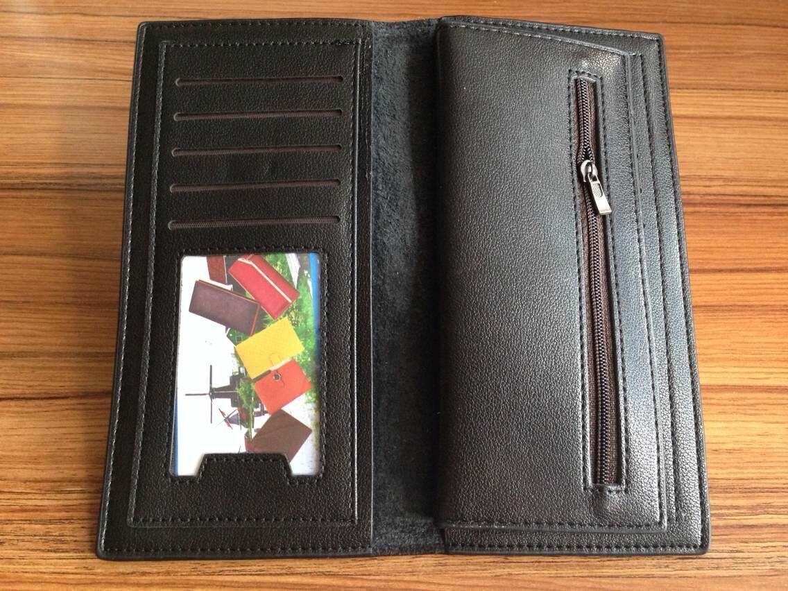Picture of High quality Huge Capacity Thin Men's Long Wallet - Chocolate