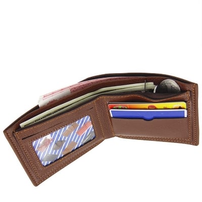 Picture of MenBense Leather Wallet Fashion Short Bifold Men Wallet - Brown