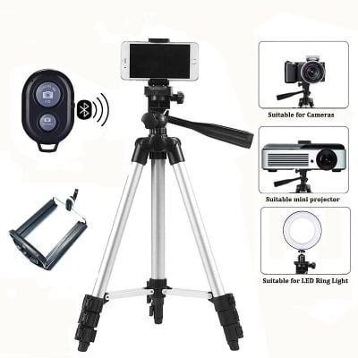 Picture of Portable & Foldable Tripod Camera & Mobile With Bluethoot Remote Control - Silver