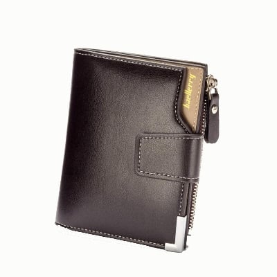 Picture of Baellerry Men Wallets PU Leather Short Zipper Card Photo Holder - Chocolate