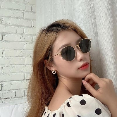 Picture of Black Metal Round Sunglasses(Null) - Black