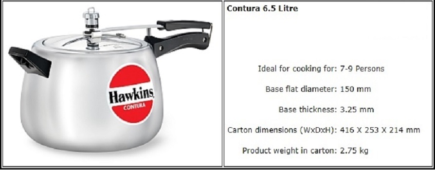 Picture of Hawkins Contura Silver Pressure Cooker 1.5L-6L (Silver6)