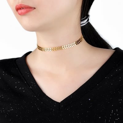 Picture of Best Gift Personalized Punk Simple Short Neclaces(Null) - Gold