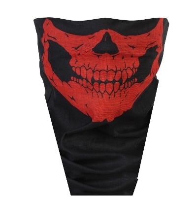 Picture of Handkerchief Skull Ghost Half Face - Red