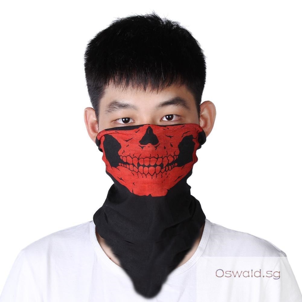 Picture of Handkerchief Skull Ghost Half Face - Red