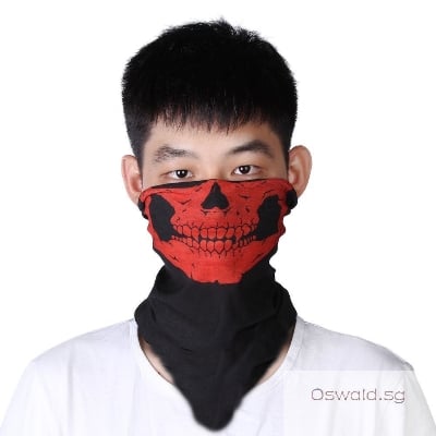 Picture of Handkerchief Skull Ghost Half Face - Red
