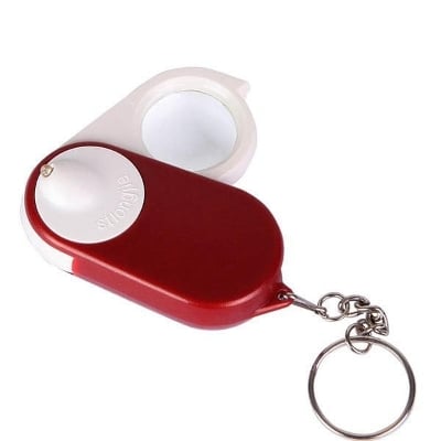 Picture of Folding Pocket Magnifying Glass With Keyring - Red