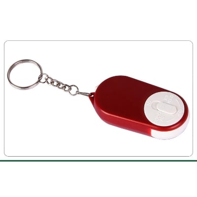 Picture of Mini Magnifying Magnifier Glass with Illuminant LED Light Keychain - Red