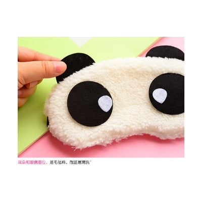 Picture of White Cute Face Travel Eye Mask - White