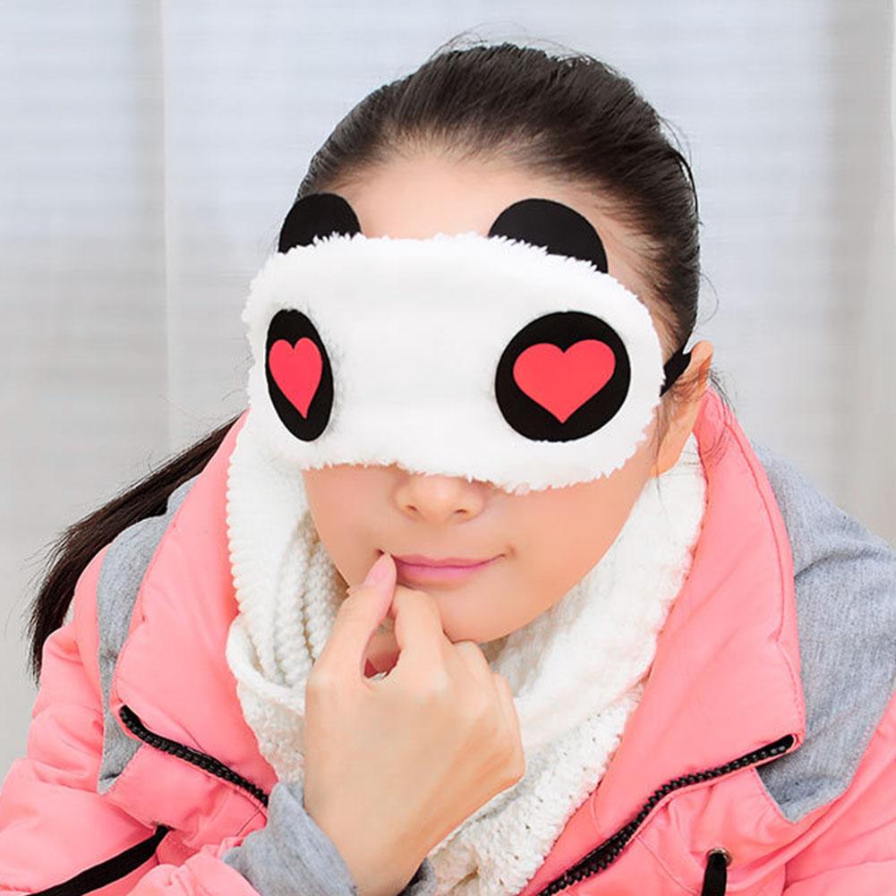 Picture of Korean eye cute panda plush sleep Travel Eye Mask - White