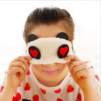 Picture of shading eye protection student siesta cotton eye mask - White