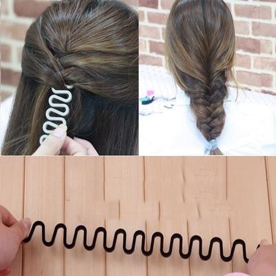 Picture of Fashion Women's Braided Hair Device Queue Simple Tools Bun - Black